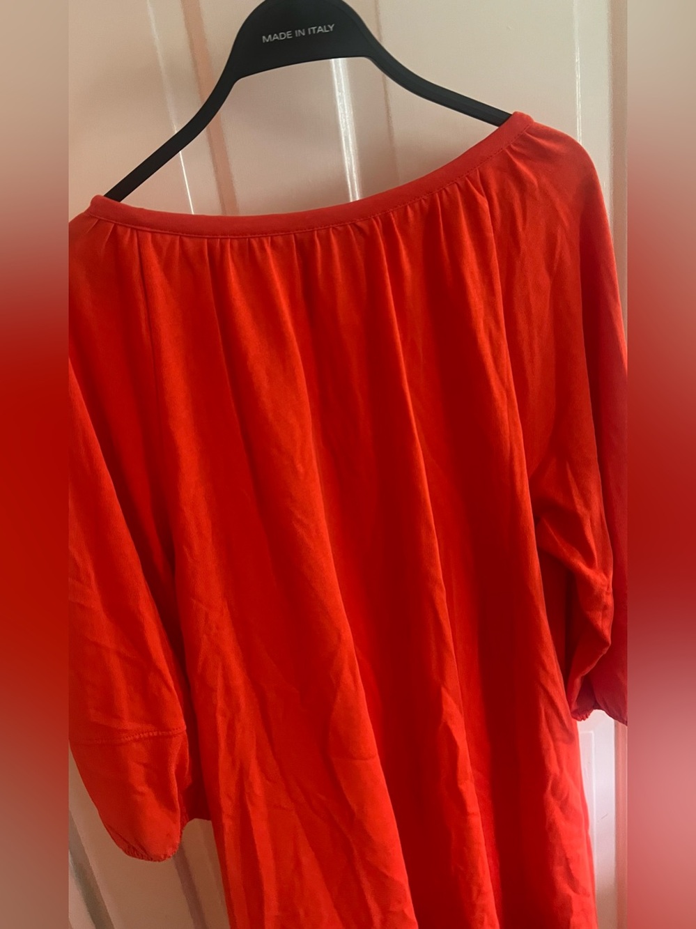 Anthropologie nwt Vibrant Orange Balloon Sleeve Shift Dress Bohemian feminine L - Picture 5 of 5